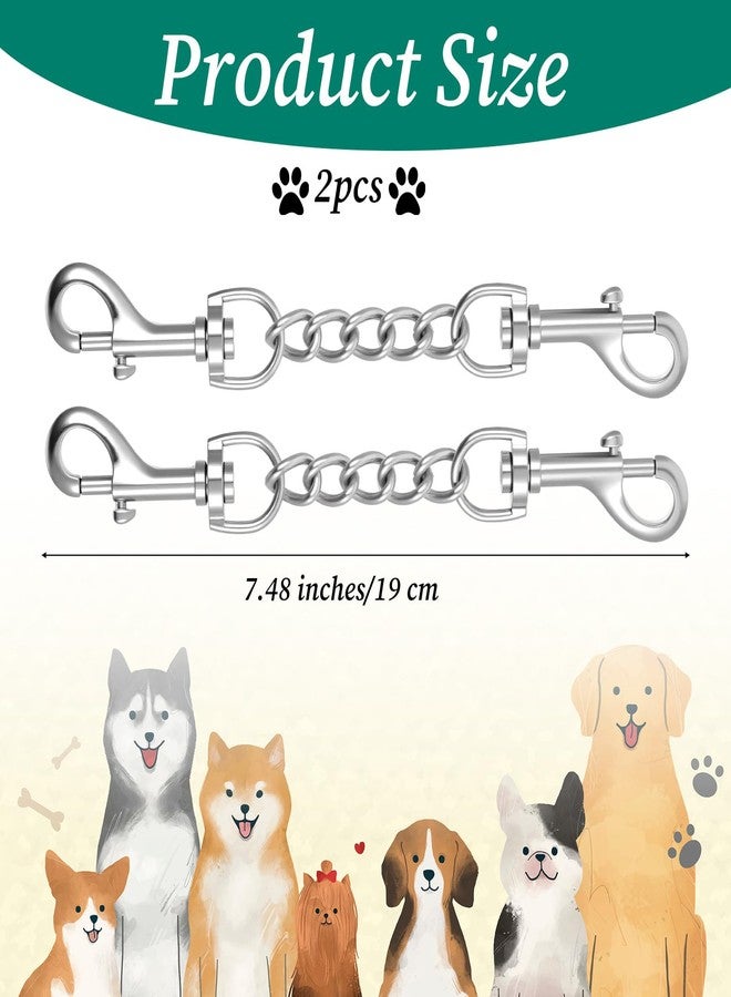 ElevateTech Metal Dog Collar Safety Clip 2 Pack Stainless Steel Heavy Backup for Prong Collar, Dog Harness Collars Connector (7.5 inches) - Image 2